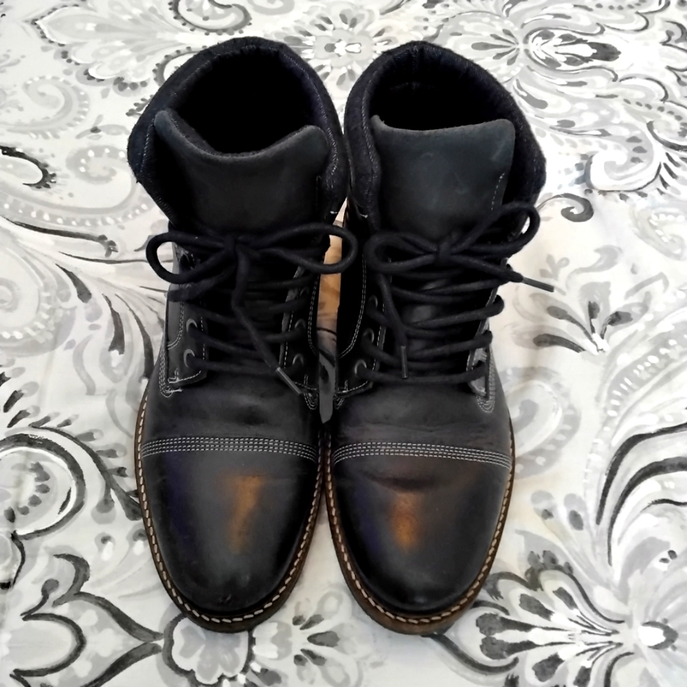 ALDO Leather Black Lace Up Boots - 8
